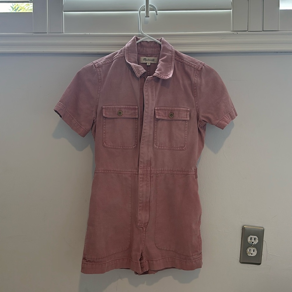 Madewell denim pink romper